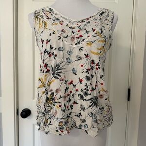 Zara Floral Blouse - Cream with Multicolor Design